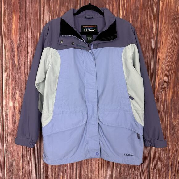 Vintage LL Bean Womens Winter Jacket Purple Full Zip Outdoor Size Medium M - Picture 1 of 9